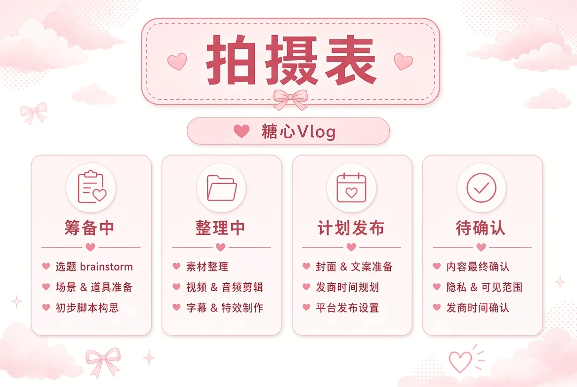 拍摄计划整理画面